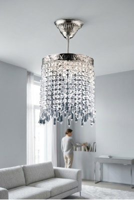 Żyrandol Lampa Sufitowa żyrandol Srebrna Lampa sufitowa kryształowa Lampa