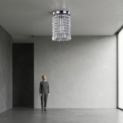 Żyrandol sufitowy Lampa żyrandol srebrny Lampa sufitowa żyrandol kryształowy