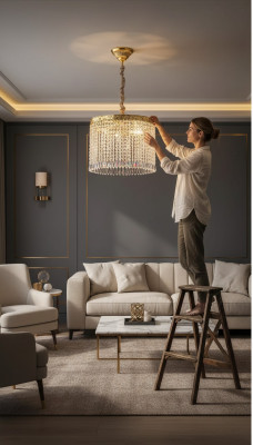Lampa sufitowa żyrandol sufitowy żyrandol złoty żyrandol kryształowy Lampa