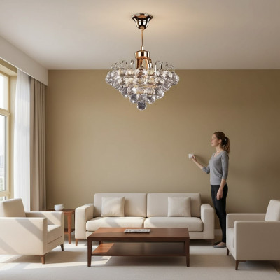 Lampa sufitowa żyrandol sufitowy żyrandol złoty żyrandol kryształowy Lampa