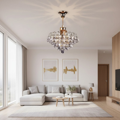 Lampa sufitowa żyrandol sufitowy żyrandol złoty żyrandol kryształowy Lampa
