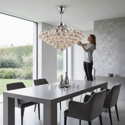 Żyrandol Lampa Sufitowa żyrandol Srebrna Lampa sufitowa kryształowa Lampa