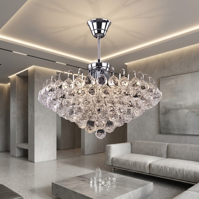 Żyrandol Lampa Sufitowa żyrandol Srebrna Lampa sufitowa kryształowa Lampa