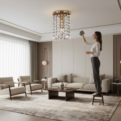 Żyrandol lampa sufitowa żyrandol Gold Lampa sufitowa kryształowa Lampa