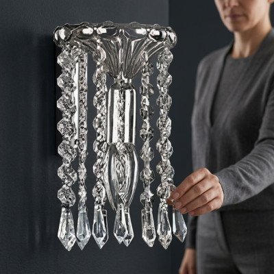 Lampa sufitowa żyrandol sufitowy żyrandol srebrny żyrandol kryształowy Lampa