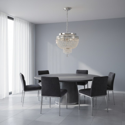 Lampa sufitowa żyrandol sufitowy luksusowy srebrny żyrandol żyrandol kryształ