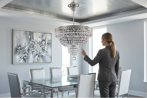Żyrandol sufitowy luksusowy srebrny żyrandol Lampa sufitowa kryształ