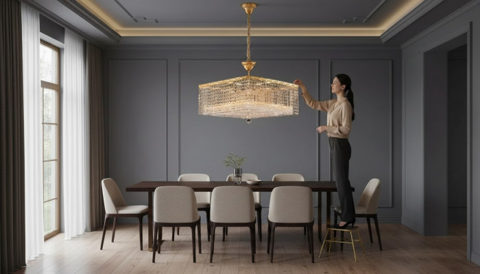 Luksusowy żyrandol sufitowy złoty żyrandol Lampa sufitowa kryształ Art
