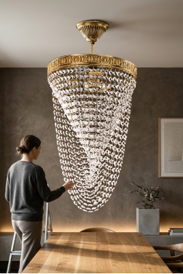 Żyrandol żyrandol sufitowy luksusowy złoty Lampa sufitowa kryształowa Art