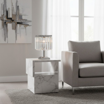 Lampa stołowa Lampa stołowa Lampa Leuchten Srebrna Lampy kryształ