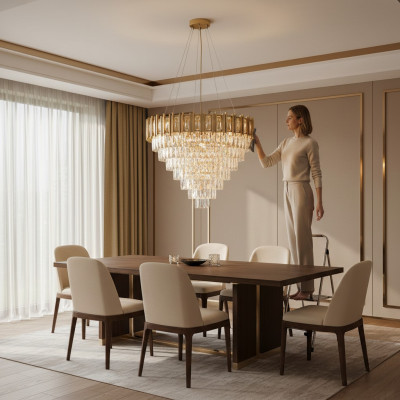 Lustre żyrandol sufitowy żyrandol luksusowa złota lampa sufitowa kryształ