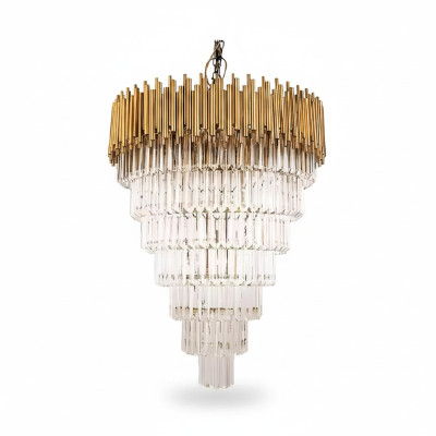 żyrandol Lustre żyrandol sufitowy luksusowa lampa sufitowa kryształowy złoty stożek