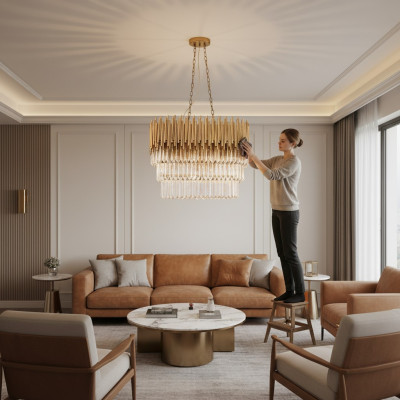 Lampa Lampa sufitowa żyrandol sufitowy żyrandol luksusowy złoty żyrandol kryształowy