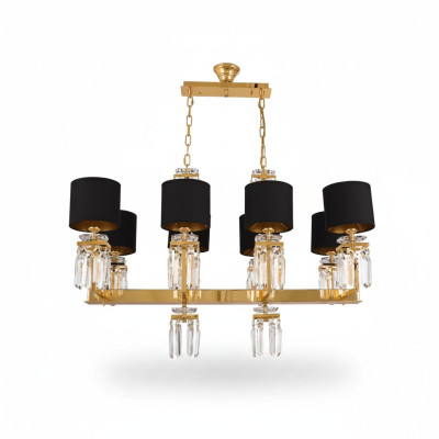 Żyrandol sufitowy żyrandol Gold Lampa sufitowa Lustre kryształ czarny