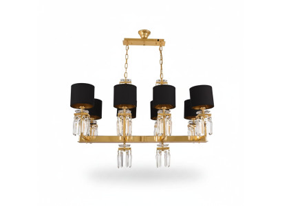 Żyrandol sufitowy żyrandol Gold Lampa sufitowa Lustre kryształ czarny