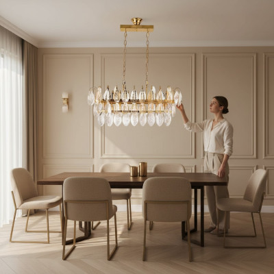 Lustre żyrandol żyrandol sufitowy luksusowa złota lampa sufitowa kryształowa lampa