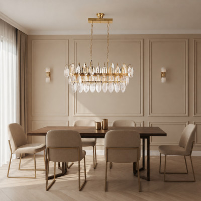 Lustre żyrandol żyrandol sufitowy luksusowa złota lampa sufitowa kryształowa lampa