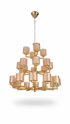żyrandol Lampa Sufitowa Nowoczesna Złota Lampa sufitowa Żyrandol Szkło XXL