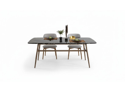 Stół do jadalni Stół obiadowy Tabela dinette Marmur Czarny jadalnia design