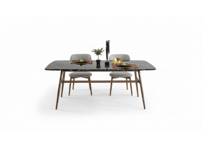 Stół do jadalni Stół obiadowy Tabela dinette Marmur Czarny jadalnia design