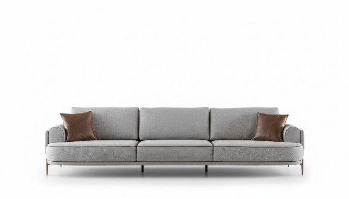 Sofa trzyosobowa 3 miejsce siedzące sofa materiałowa kanapa nowoczesna szara materiałowa nowa