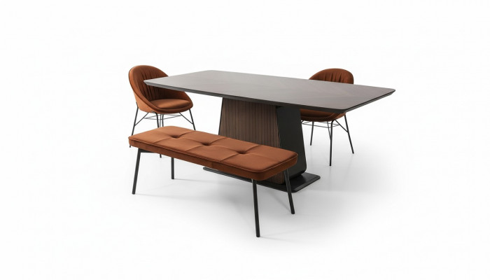 Stół obiadowy stół do jadalni Tabela jadalnia dinette Drewno Modern Brown stoły