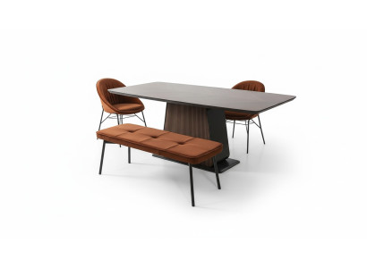 Stół obiadowy stół do jadalni Tabela jadalnia dinette Drewno Modern Brown stoły