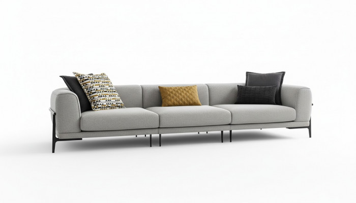 Sofa trzyosobowa 3 miejsce siedzące sofa materiałowa kanapa nowoczesna szara materiałowa nowa
