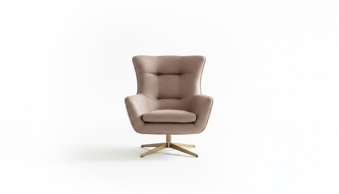 Nowoczesny Fotel EarsFotel Luxury CocktailFotel Beige sztuczna skóra Nowość
