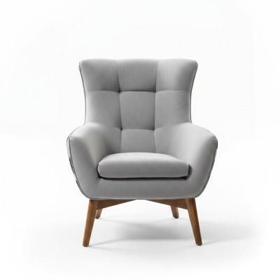 Fotel EarsFotel CocktailFotel miejsce do siedzenia Nowoczesny Design Szary Materiał Siedziba