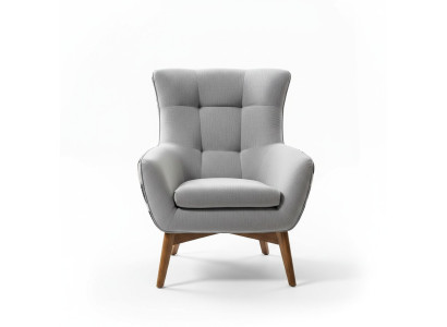 Fotel EarsFotel CocktailFotel miejsce do siedzenia Nowoczesny Design Szary Materiał Siedziba