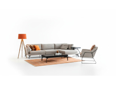 Sofa materiałowa Narożnikowa kanapa Sofa w kształcie litery L Sofy Szary Materiał Salon Nowoczesny Narożnik