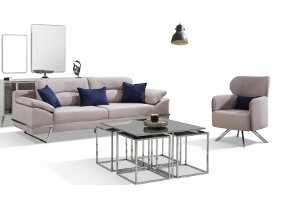 Grupa Living Room Zestaw sofowy 31 miejsce do siedzenia Grupa Szary Obcios
