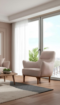 Nowoczesny Fotel CocktailFotel EarsFotel Designerskie Meble Beżowe Meble Drewniane