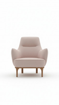 Nowoczesny Fotel CocktailFotel EarsFotel Designerskie Meble Beżowe Meble Drewniane