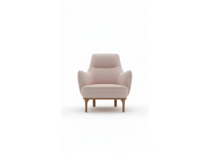 Nowoczesny Fotel CocktailFotel EarsFotel Designerskie Meble Beżowe Meble Drewniane