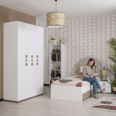 Design żłobek Komplete Łóżko meble dziecięce Drewno Biały komplet 4 szt. Nowe