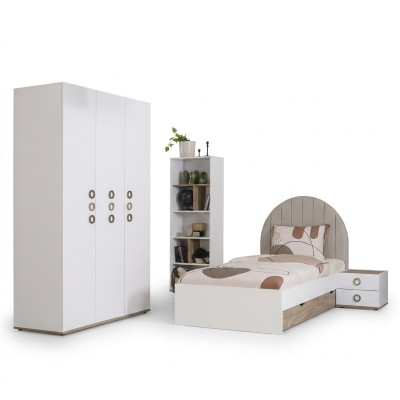 Design żłobek Komplete Łóżko meble dziecięce Drewno Biały komplet 4 szt. Nowe