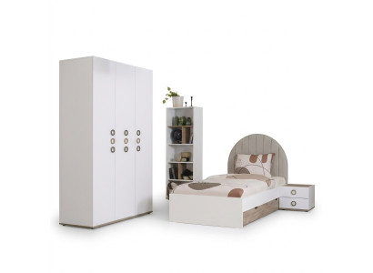 Design żłobek Komplete Łóżko meble dziecięce Drewno Biały komplet 4 szt. Nowe