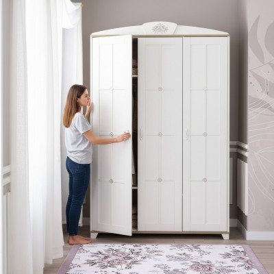 Design Szafa Szafa drewniana Meble Drewno luksusowe Biały 3 drzwi