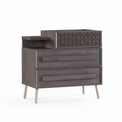 Kredens Szafa Drewno Komody Sypialnia Design Kredens Szary Luksus