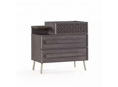 Kredens Szafa Drewno Komody Sypialnia Design Kredens Szary Luksus