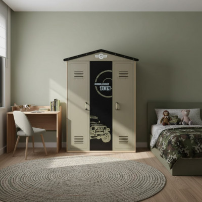 Szafa drewniana szafka luksusowa Szafa Meble Drewno 3 drzwi 0Design Green