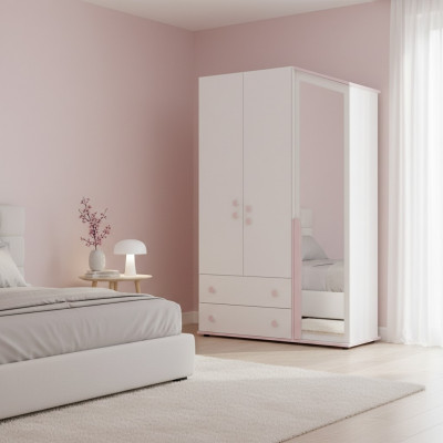 Design Szafa drewniana Szafa Szafa Meble Drewno Lustro Biały Nowość