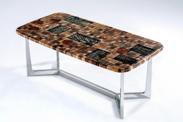 Stół kuchenny Stół obiadowy Żywica epoksydowa Stół do jadalni Tabela 140 cm Drewno Brązowe