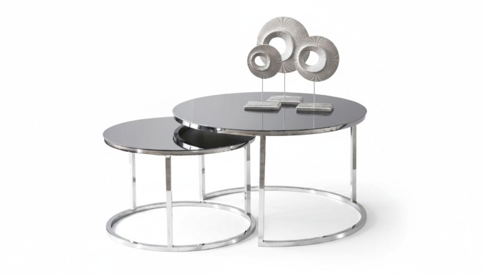 stolik kawowy luksusowy zestaw stolik kawowy srebrny design do salonu