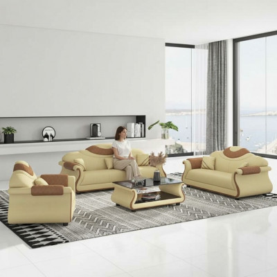 Kompletny zestaw sofowy Zestaw sofowy 3-częściowe sofy skórzane sofy sofa brązowa