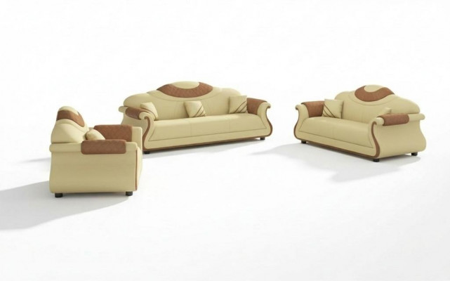 Kompletny zestaw sofowy Zestaw sofowy 3-częściowe sofy skórzane sofy sofa brązowa