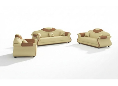Kompletny zestaw sofowy Zestaw sofowy 3-częściowe sofy skórzane sofy sofa brązowa
