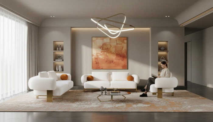 Kompletny zestaw sofowy Zestaw sofowy Biały miejsce do siedzenia sofa tapicerowana sofa materiałowa